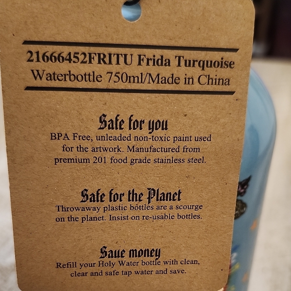Frida Blue Water Bottle - Picture 10 of 13